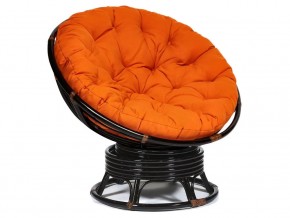 Кресло-качалка Papasan w 23/01 B с подушкой Antique brown, ткань Оранжевый в Снежинске - snezhinsk.магазин96.com | фото