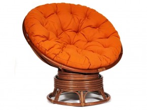 Кресло-качалка Papasan w 23/01 B с подушкой Pecan, ткань Оранжевый в Снежинске - snezhinsk.магазин96.com | фото